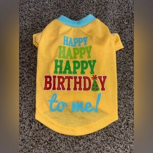 Happy Birthday Dog Shirt - Yellow